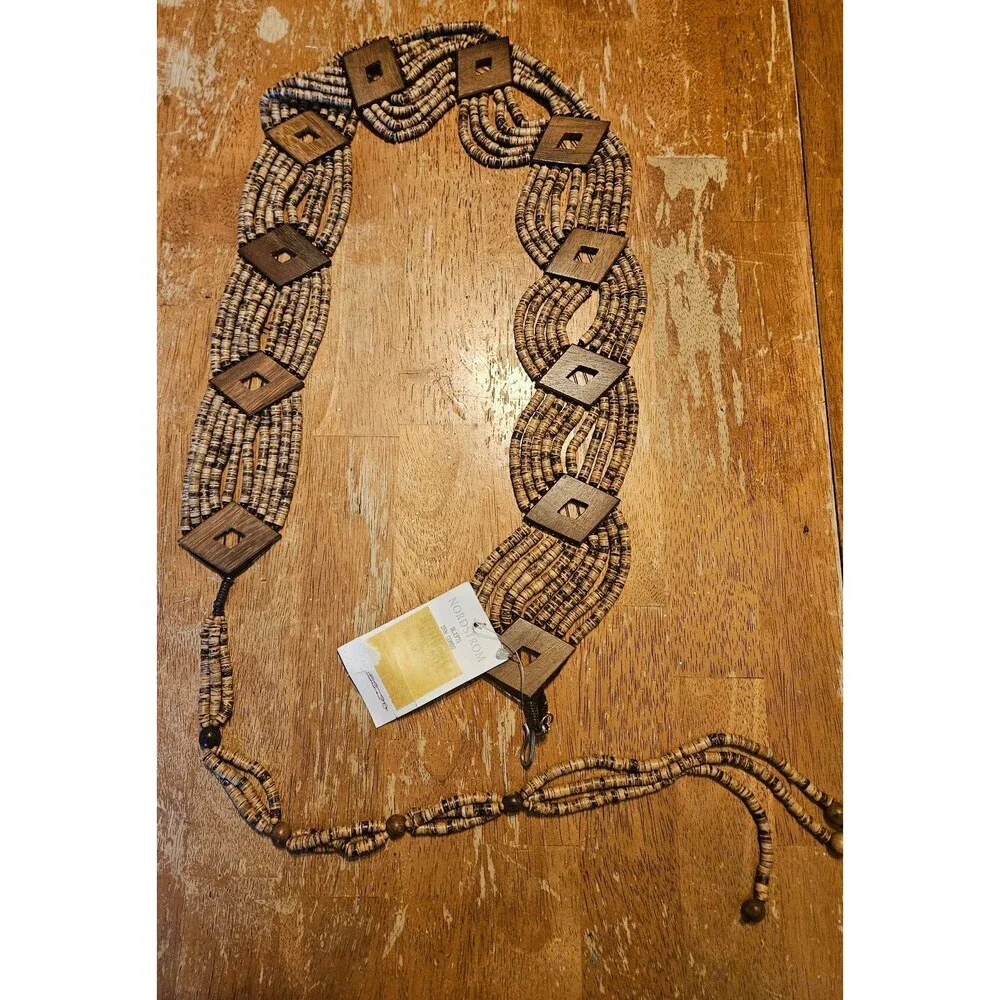 Vintage Bohemian Beaded Belt Accessory Small/Medium Nordstrom Unique Brown